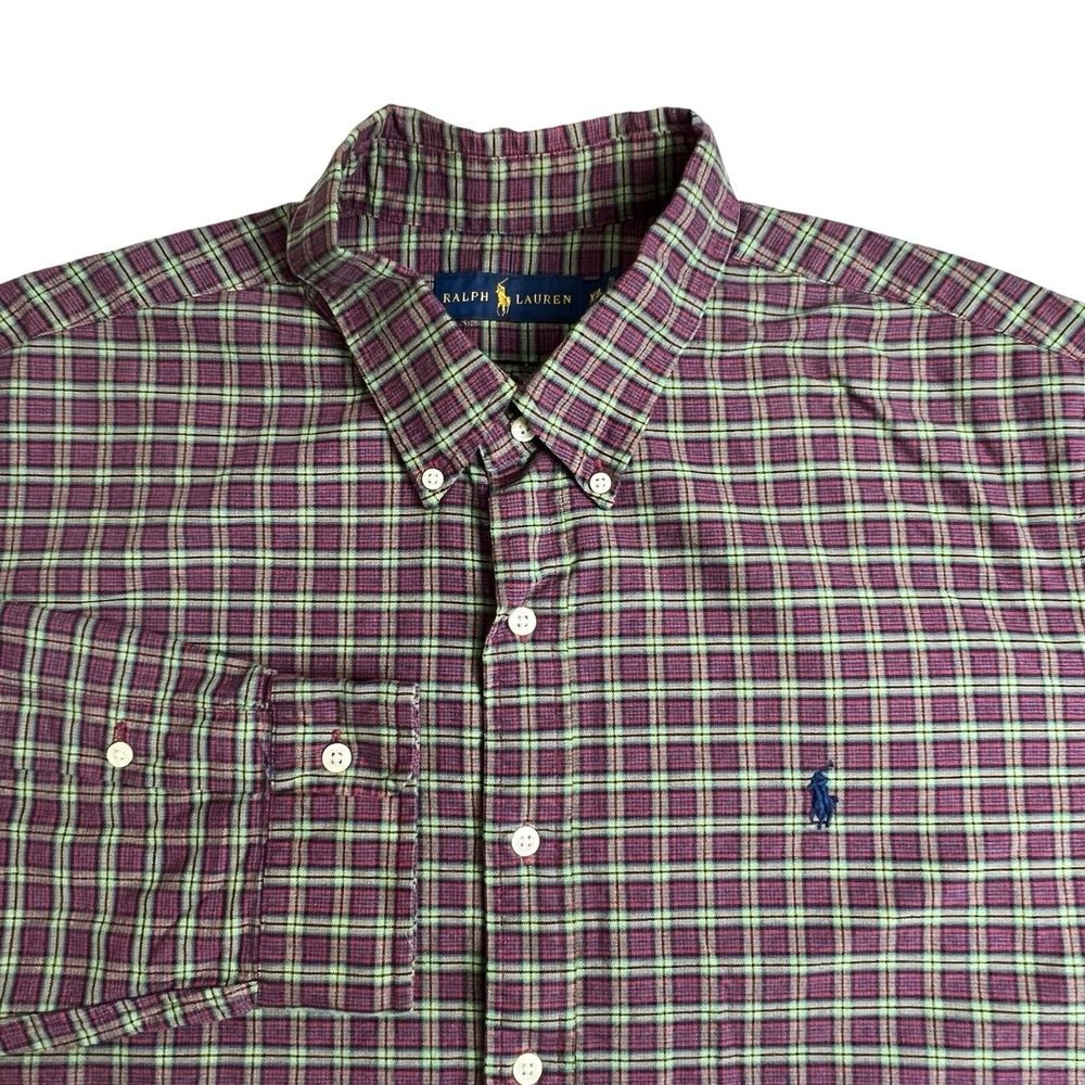 Ralph Lauren Mens XXL‎ Multicolor Plaid Long Sleeve Button Down Shirt
